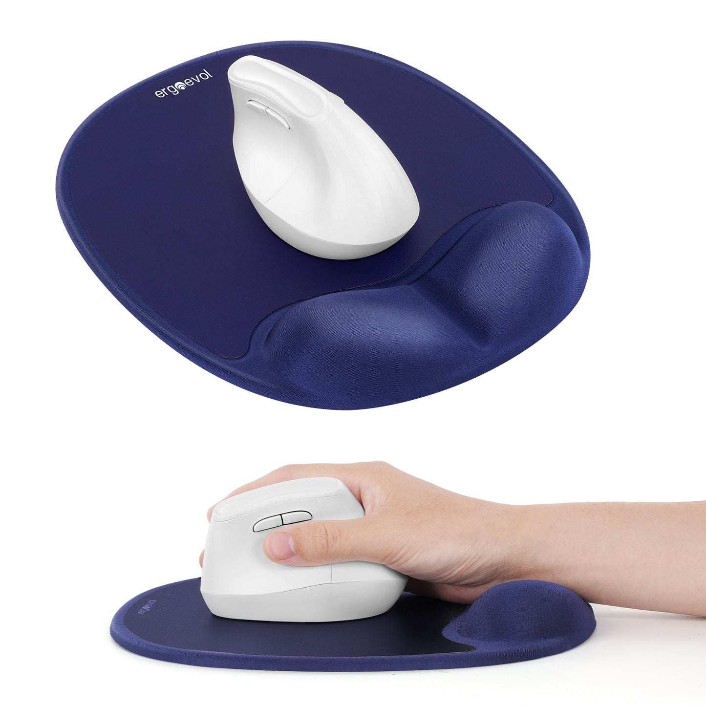 Ergoevol Ergonomic Mouse Pad with Wrist Rest for Ergonomic Vertical Mouse Memory Foam Model(Midnight Blue)