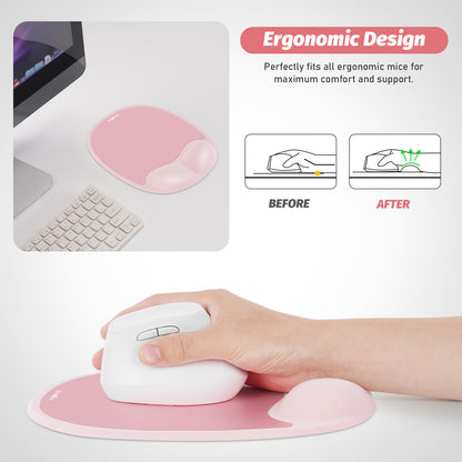 Ergoevol Ergonomic Mouse Pad with Wrist Rest for Ergonomic Vertical Mouse Memory Foam Model(Blush Pink)