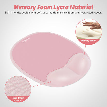 Ergoevol Ergonomic Mouse Pad with Wrist Rest for Ergonomic Vertical Mouse Memory Foam Model(Blush Pink)