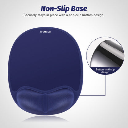 Ergoevol Ergonomic Mouse Pad with Wrist Rest for Ergonomic Vertical Mouse Memory Foam Model(Midnight Blue)