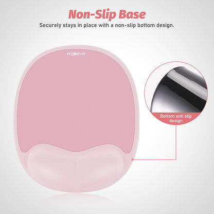 Ergoevol Ergonomic Mouse Pad with Wrist Rest for Ergonomic Vertical Mouse Memory Foam Model(Blush Pink)