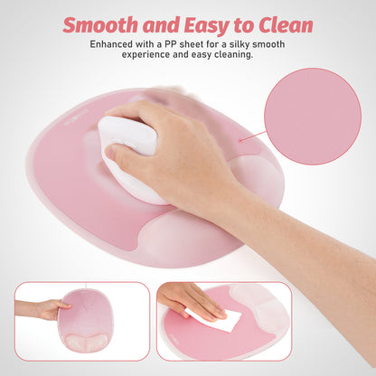 Ergoevol Ergonomic Mouse Pad with Wrist Rest for Ergonomic Vertical Mouse Memory Foam Model(Blush Pink)