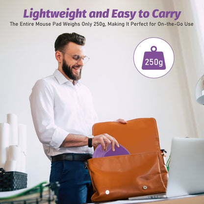 Ergoevol Ergonomic Mouse Pad with Wrist Rest for Ergonomic Vertical Mouse Memory Foam Model(Lavender Purple)
