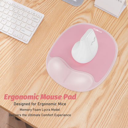 Ergoevol Ergonomic Mouse Pad with Wrist Rest for Ergonomic Vertical Mouse Memory Foam Model(Blush Pink)