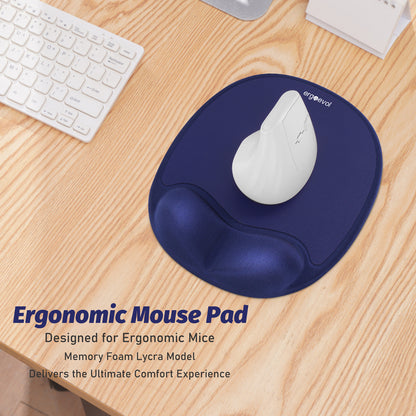 Ergoevol Ergonomic Mouse Pad with Wrist Rest for Ergonomic Vertical Mouse Memory Foam Model(Midnight Blue)
