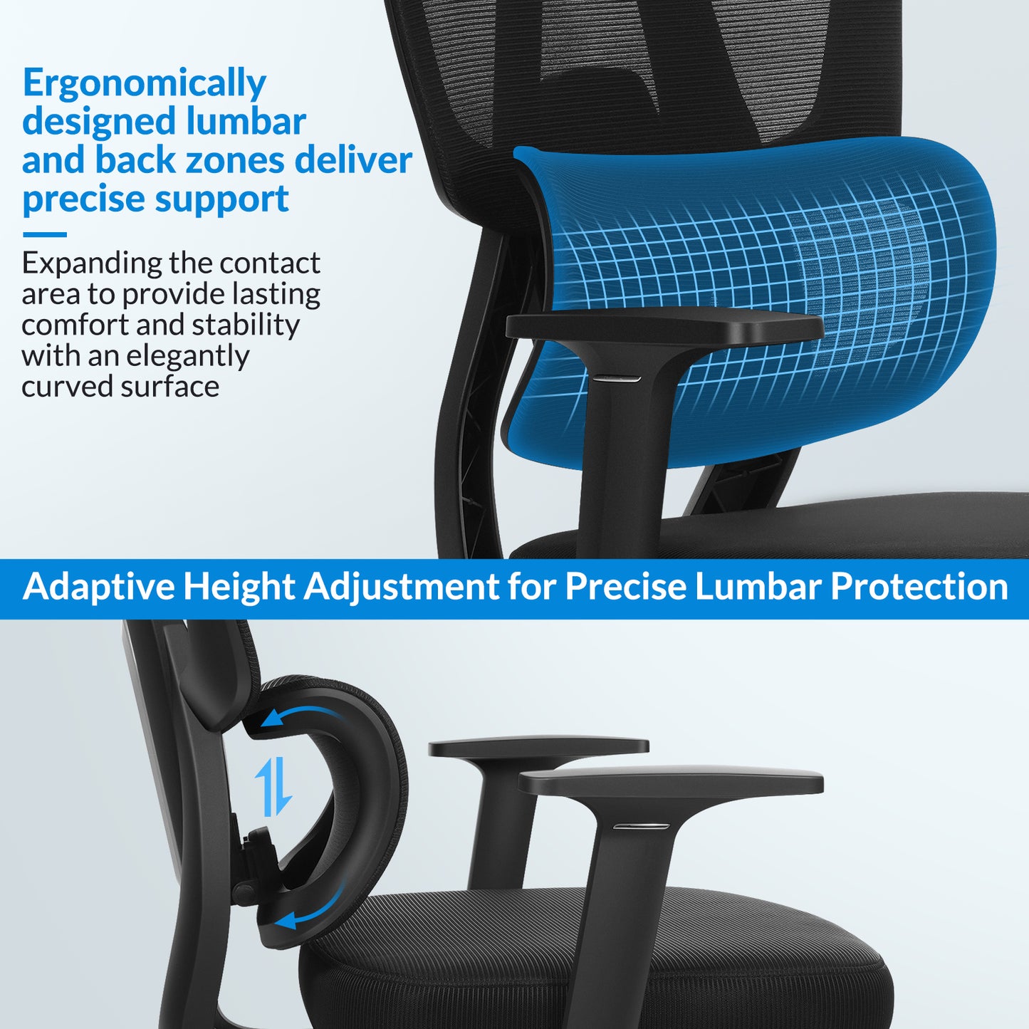 INNOEVOL Ergonomic Chair with 3D Armrests & Lumbar Support – Adjustable Headrest & Footrest EC60