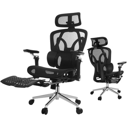 INNOEVOL Ergonomic Office Chair with 9D Armrests, 8D Headrest & Reclining Backrest – High Back Mesh Desk Chair with Lumbar Support and Footrest EC90