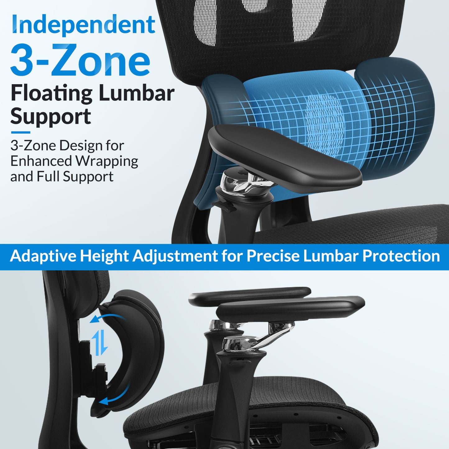 INNOEVOL Ergonomic Office Chair with 9D Armrests, 8D Headrest & Reclining Backrest – High Back Mesh Desk Chair with Lumbar Support and Footrest EC90